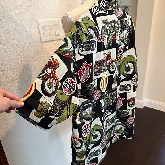 BOX OFFICE ISLAND Men's Motorcycle Theme Camp Shirt XL - Picture 10 of 10